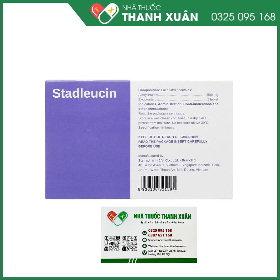 Stadleucin 500mg - Điều trị triệu chứng cơn chóng mặt